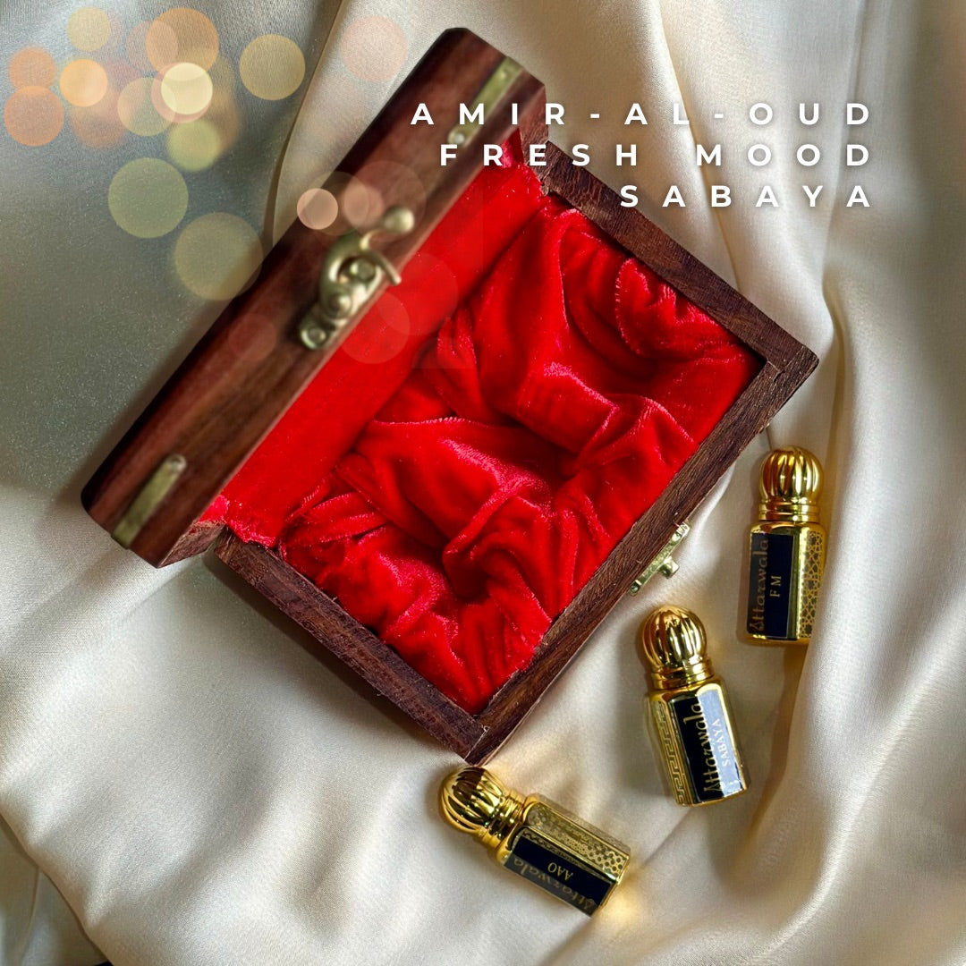 Amir-Al-Oud, Fresh Mood, Sabaya | Pack of 3 Attars Gift Set | 6ml x 3 | Set of Arabic Attars
